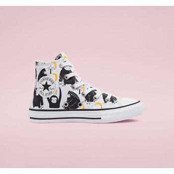 Converse Chuck Taylor All Star Animal Print Hi Cierne / Biele - Detske Vysoké Tenisky